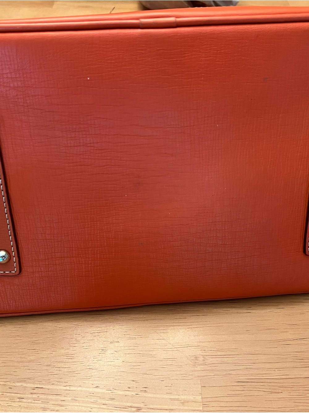 Dooney & Bourke Bright Orange Embossed Logo Satchel - Picture 11 of 15